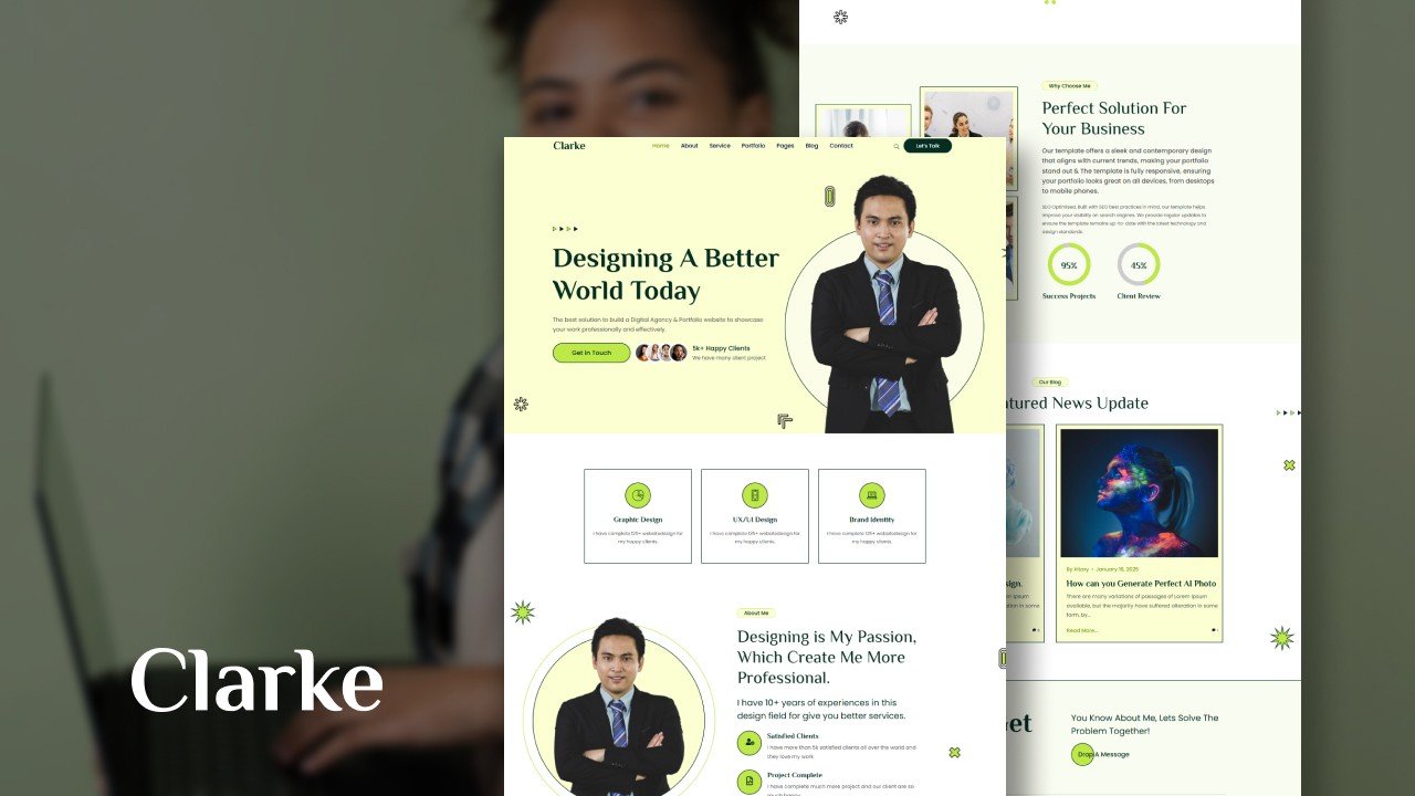 Clarke – Impressive WordPress Elementor Portfolio Template